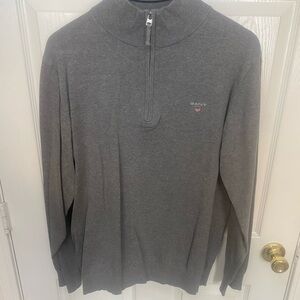 Gant superfine lambs wool half zip sweater gray melange